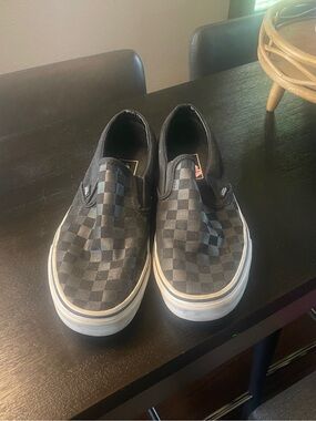 Vans Checkerboard Slip-On Sneakers - Black